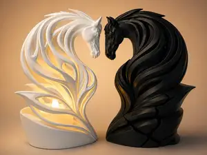 Dark vs Light–Horse Sculpture -LED Tealight Holder