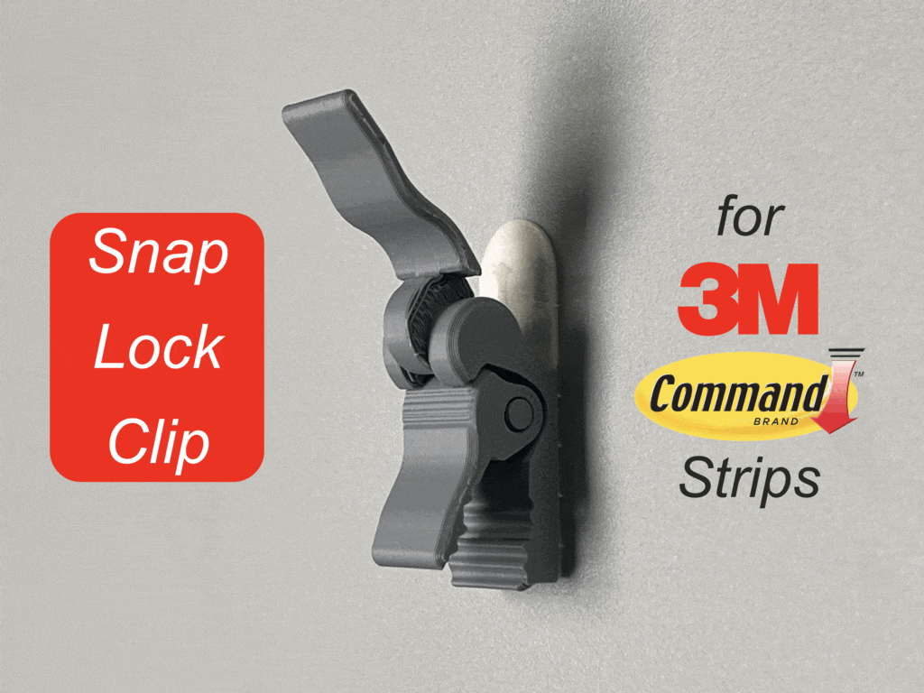 Snap-Lock Clip for 3M Command Strips