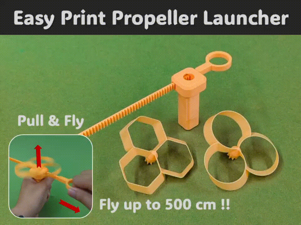 Easy print propeller launcher