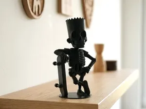 Bart Simpson Skeleton Skater Figurine Collectible