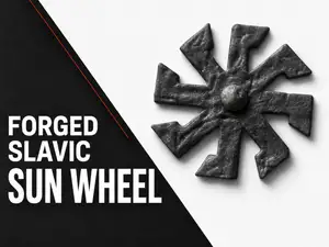 Forged Slavic Sun Wheel Ornament