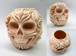 Floral Skull Vase