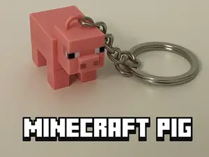 Minecraft Pig Keychain