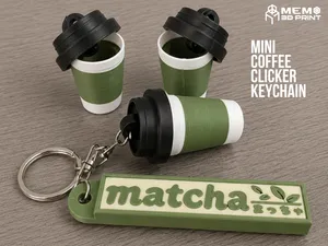 Mini Coffee Clicker Keychain