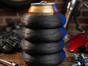 Motorcycle Tire Stack Can Cooler – Koozie