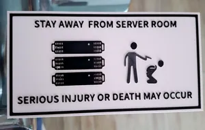 WARNING SERVER FARM ROOM LOGO