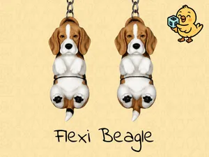 Cute Beagle Keychain – Articulated Flexi Toy Dog