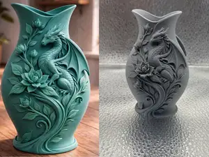 Dragon Floral Vase Fantasy Style Home Decor Piece