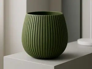 VerdeRib Planter - Modern fuzzy ribbed planter