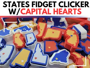 United States Fidget Clicker with Heart Capital