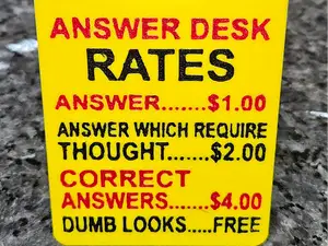 Answer desk sign