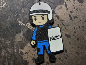 Chibi Police Officer Keychain – Cute & Clean