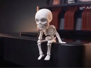 Cute Sitting "Thinker" Skeleton - Desk Pet