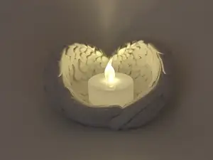 Engelsflügel-Teelicht – symbolische Deko Tealight