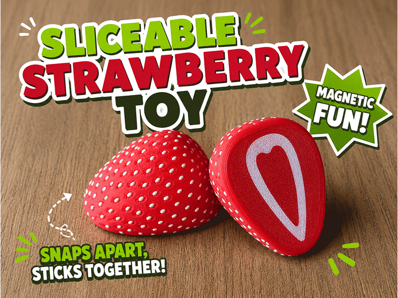 Sliceable magnetic strawberry