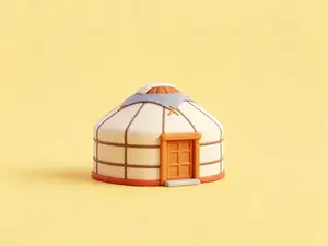 蒙古包-中国特色古代建筑模型-微缩模型儿童过家家涂色玩具