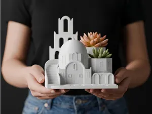 Santorini Style Succulent Planter Book Nook