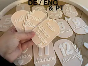 Baby Milestone Cards –Monthly Photo Props De & Eng