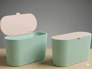 Minimalist Fluted Desktop Trash Can