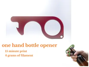 One hand bottle opener keychain
