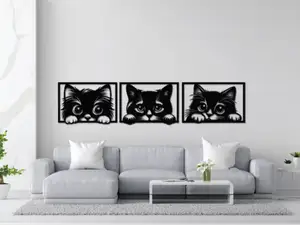 3 Katzenbilder Wandbild