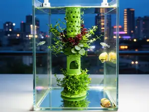 《竹之柱》多层水草定植篮/鱼虾躲避屋 任意组合高度可调 生态鱼缸造景|单色无支撑
