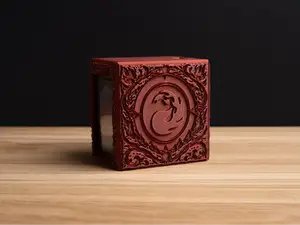 Embossed MTG Mountains Red Mana Deck Box