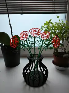 Rose flower with vase