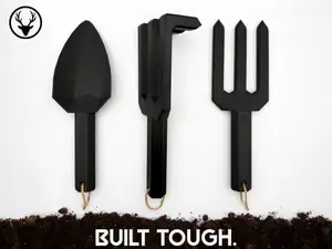 Garden Tools - 3 piece fork, rake and trowel set