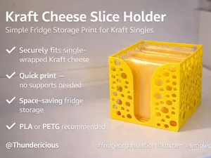 Cheese Slice Holder — Simple Fridge Storage Print