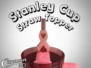 Breast Cancer Awareness Ribbon Stanley StrawTopper