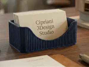 Elegant Ribbed Business Card Holder Universal Fit