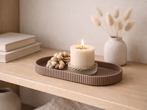 Deko Tablett Oval mit Struktur