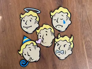 Fallout Coaster Set 2 / 4 color / Vaultboy / Gamer