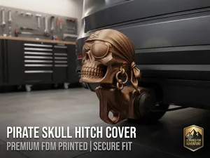 Pirate Skull Towbar Cover Trailer Hitch Cap