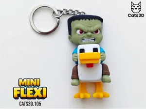 Chicken Jockey - Mini Flexi Keychain - Minecraft