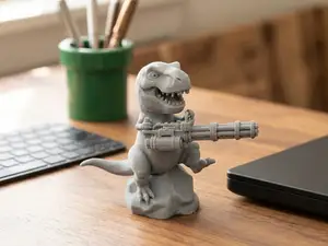 T-Rex Monitor Buddy Holding mini gun