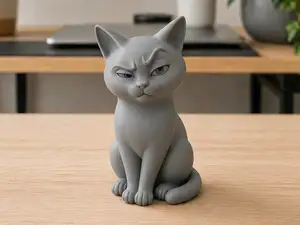 Katze mit hochgezogenen Augenbrauen