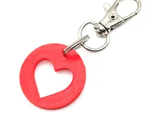 Heart Cut Circle Keychain Valentine