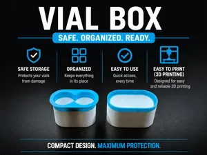 Vial Box Container 2x 3ml & 10ml + 3ml container