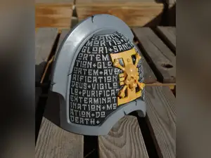 Deathwatch Pauldron - Raised Text & Skull Ornament