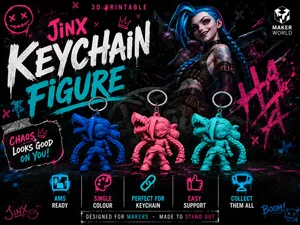 Jinx Keychain And Backpack Charm Easy Print