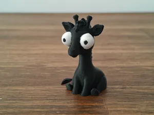 Goofy Eyes Giraffe Cartoon Wide-Eye Figurine