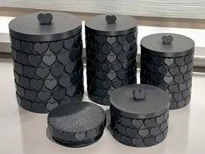 Heart Pattern Containers w Press or Screw-Top Lids