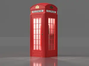 LED Old London Telephone Booth High Details