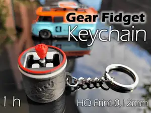 Gear Fidget – Keychain (Print-in-Place)