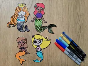 Cute Mermaids Pack DIY Coloring Sea Water Sun Fun