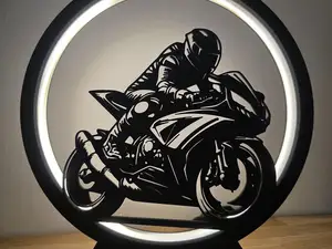Motorcycle LED Ring Lamp - Sportbike Silhouette