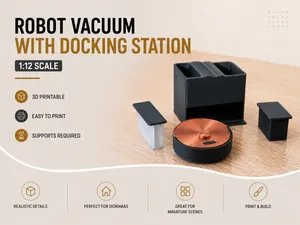 1:12 Robot Vacuum with Self-Empty Dock