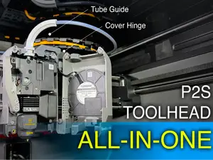 P2S Toolhead Cover Hinge and Tube Guide All in One